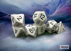 Polyhedral 7-Dice Set CHX25401 - Opaque White/Black